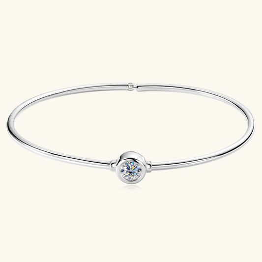 Moissanite Bangle Bracelet in 925 Sterling Silver