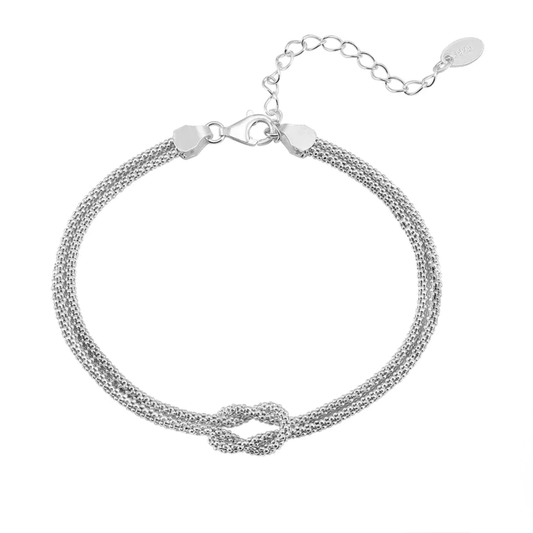 Elegant sterling-silver bracelet for women, layered style