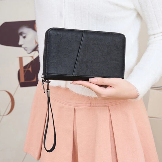 Black PU leather anti-theft passport wallet