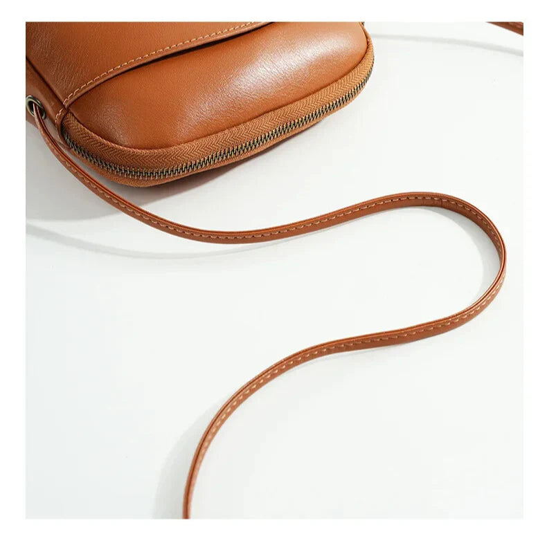 mini leather shoulder/crossbody — styled for office and evening