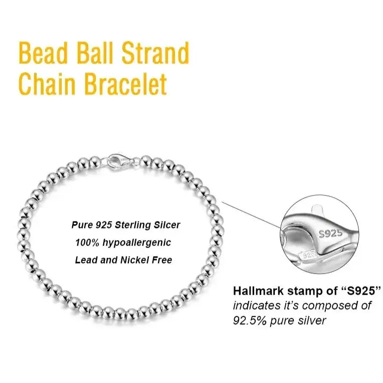 italian gold or silver ball bracelet detail