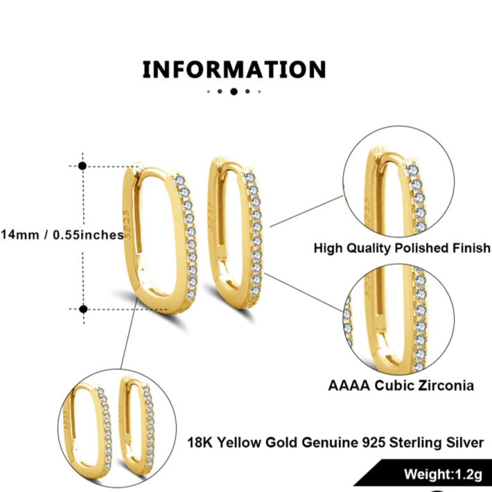 secure fastening detail on cz hoop earrings