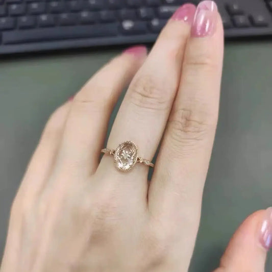 oval crystal gold vermeil ring for women