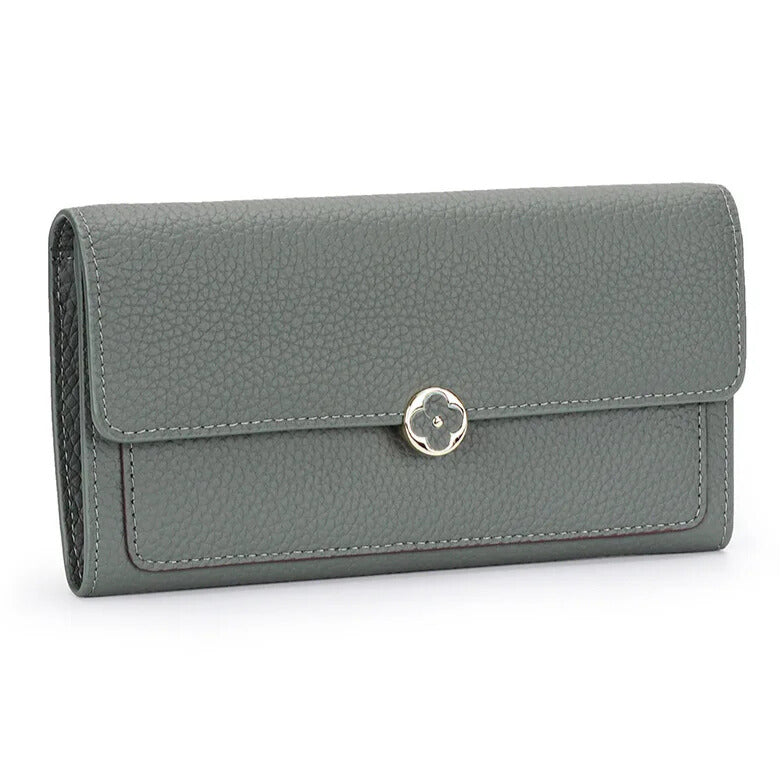 premium gray cowhide genuine leather wallet solid pattern elegantia