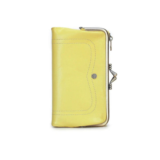 Luxury genuine yellow leather women’s wallet Elegantia