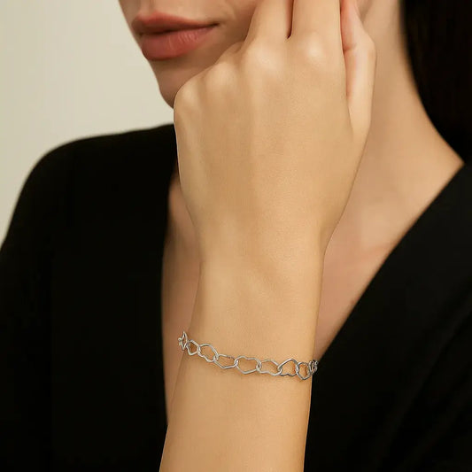 minimalist romantic bracelet in 925 silver for women