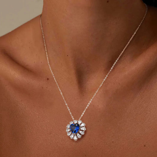 Fine jewellery silver sapphire necklace for special occasions