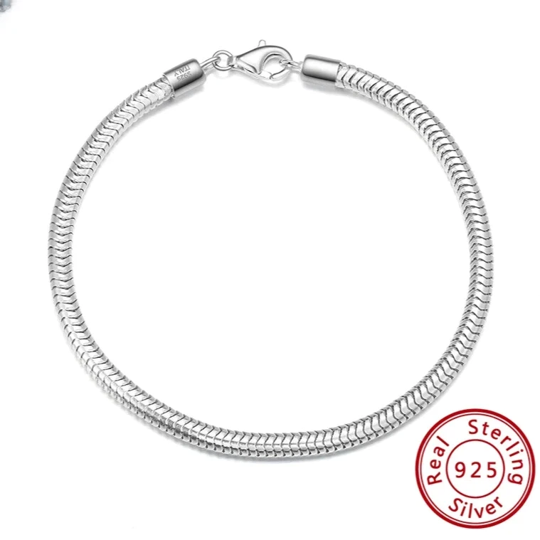 hypoallergenic silver snake chain bracelet durable