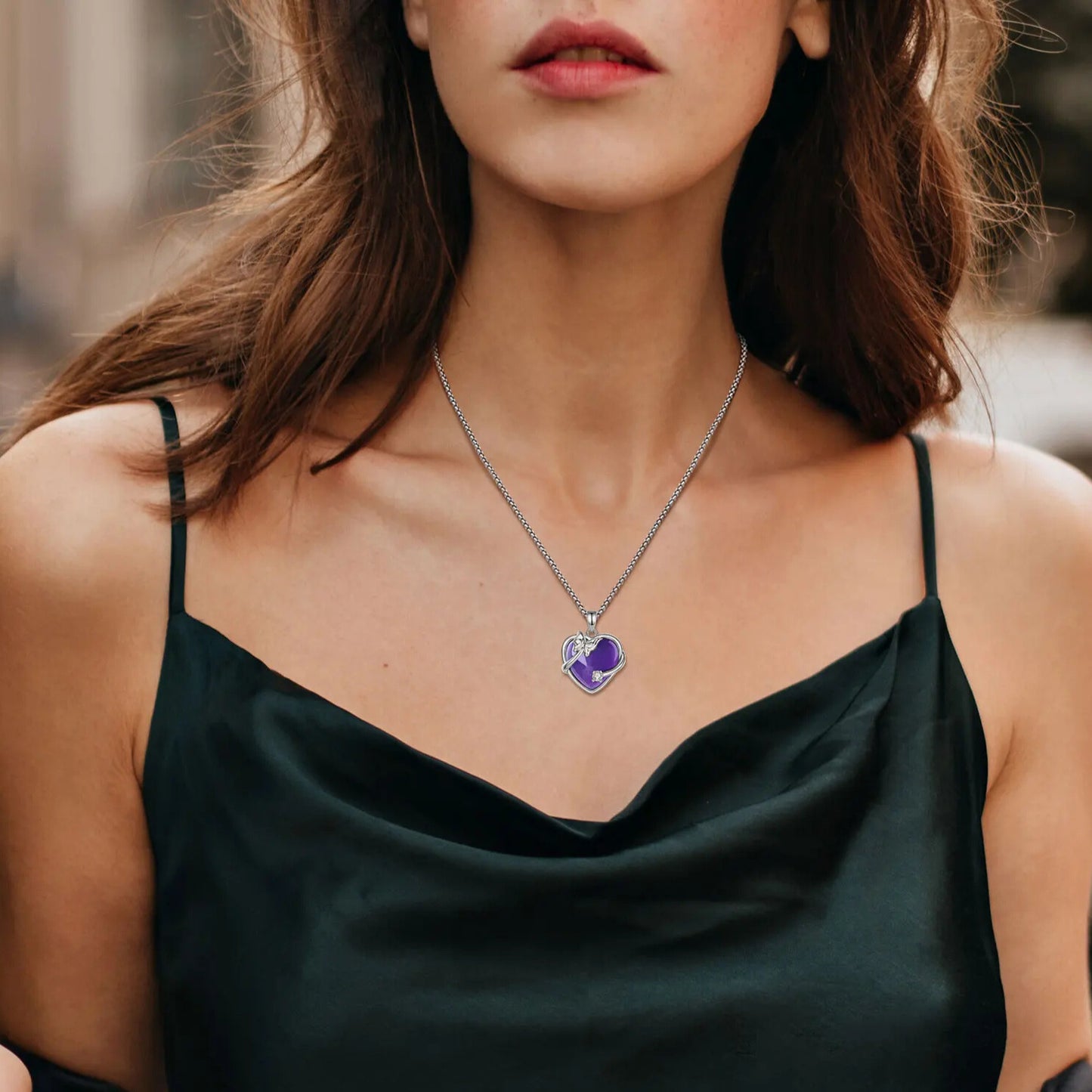 Butterfly Crystal and Amethyst Heart Healing Jewellery