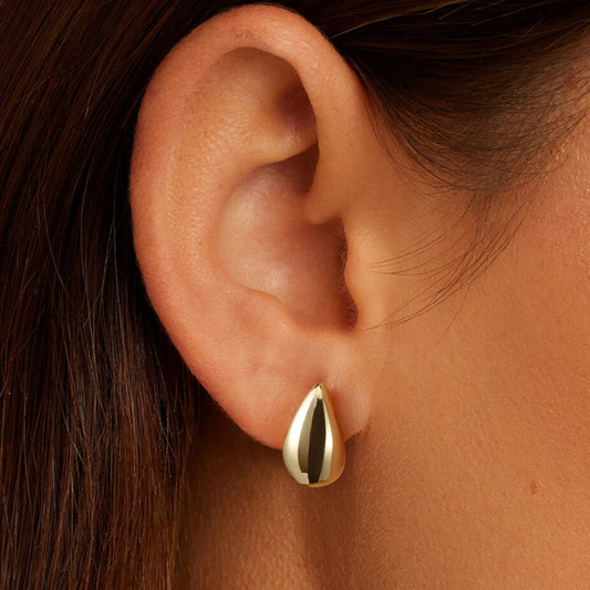 polished teardrop stud earrings luxury design