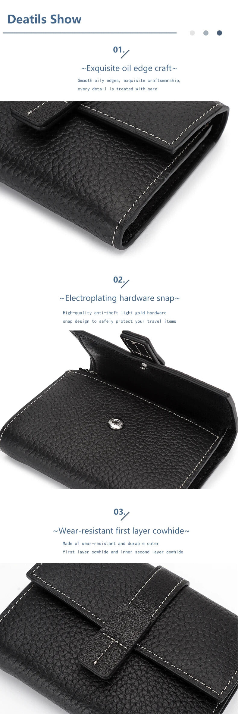 chic leather purse for women with card slots and coin pocket