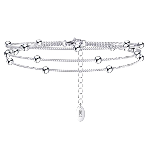 Triple Layer Satellite Chain Bracelet – 925 Sterling Silver - Elegantia