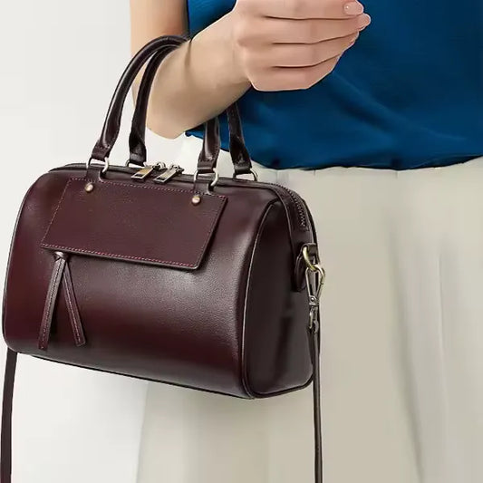 elara elegance wine premium leather bag
