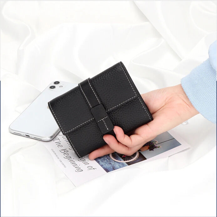 premium cowhide trifold women’s wallet compact and lightweight