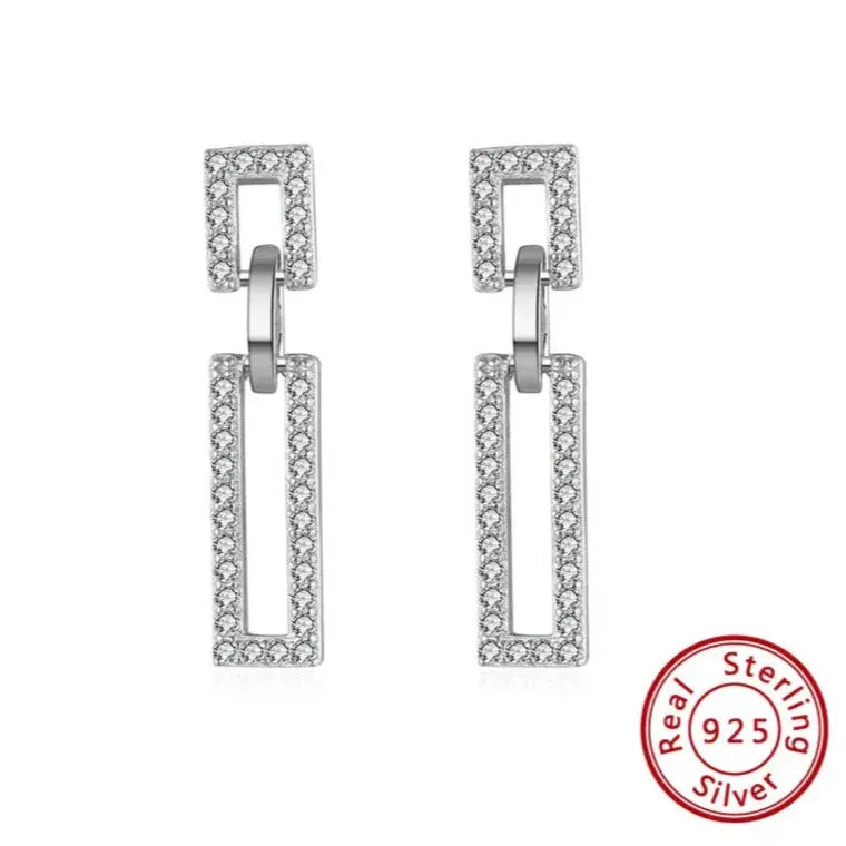 polished sterling silver rectangular drops pair im real silver