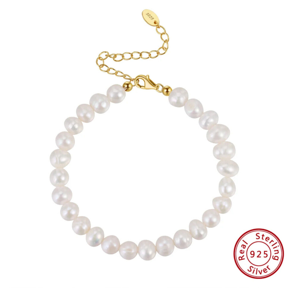elegant freshwater pearl bracelet 6–7mm pearls