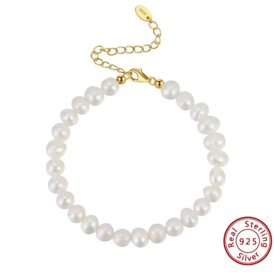 elegant freshwater pearl bracelet 6–7mm pearls