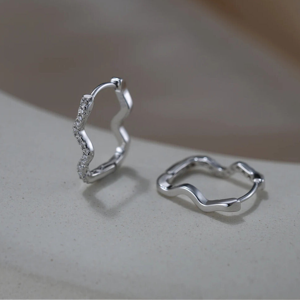 elegant wide hoop earrings with zircon