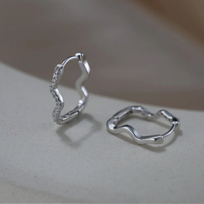 elegant wide hoop earrings with zircon