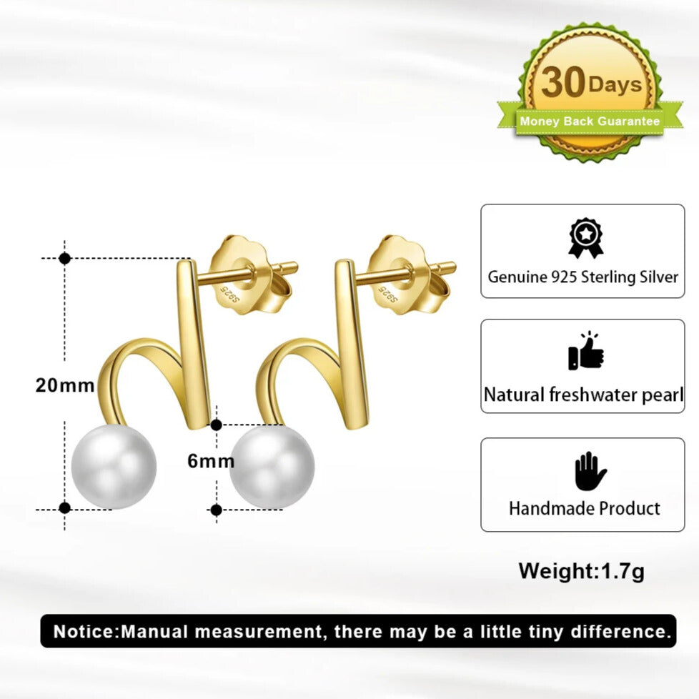 925 silver pearl studs butterfly back detail