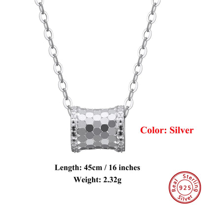 Radiant Glow 925 Silver Vintage Pendant Necklace – Polished Elegance - Elegantia