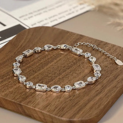 women’s sterling silver zircon bracelet