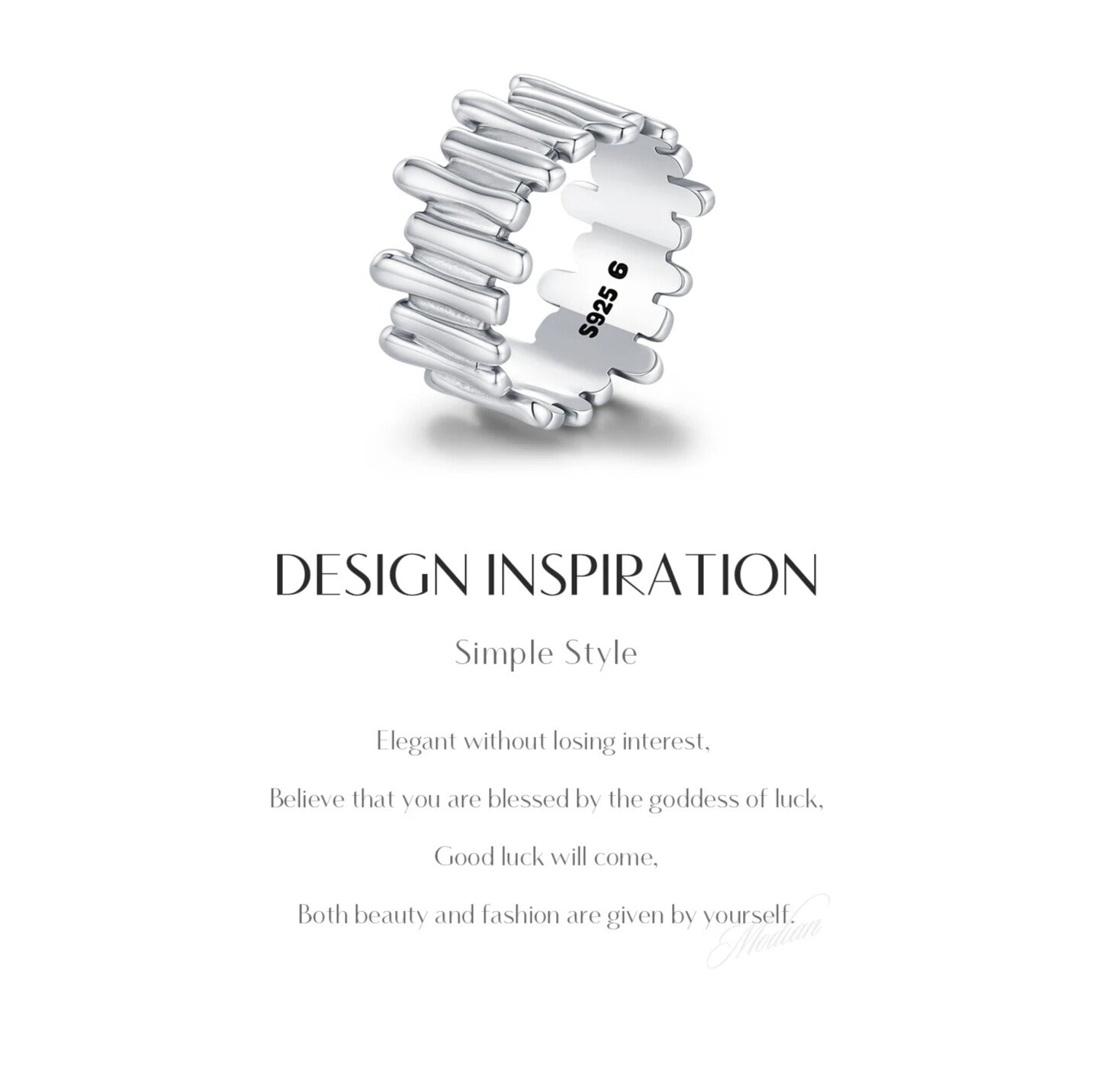 elegantia sterling silver ring wide band statement jewellery