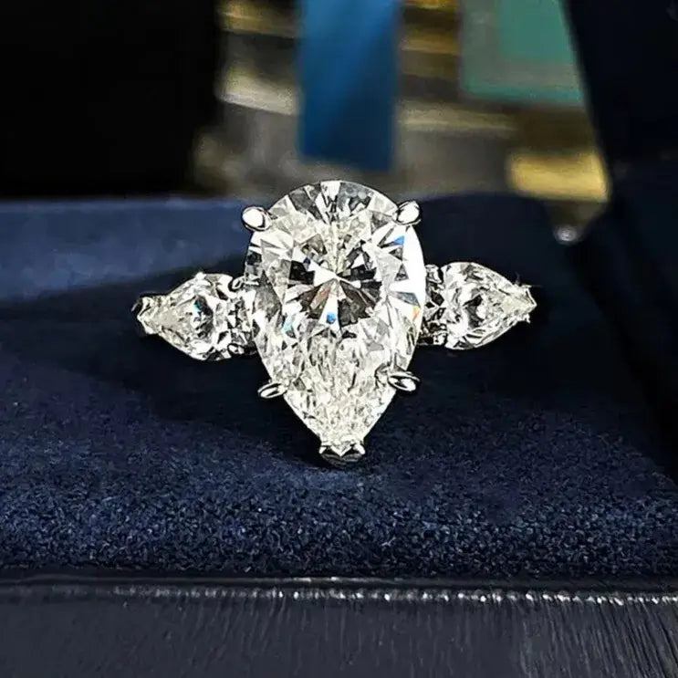 timeless sterling silver pear moissanite jewellery piece