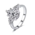 925 Sterling Silver Pear-Cut Moissanite Ring