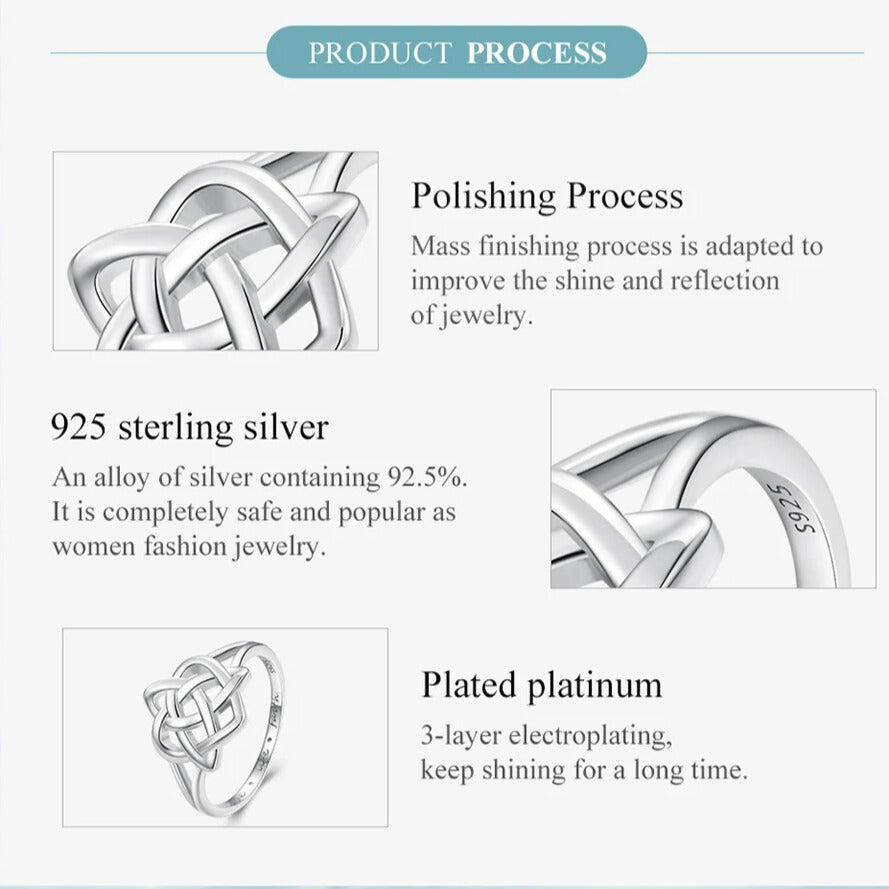  Sterling silver Celtic knot ring, hypoallergenic finish