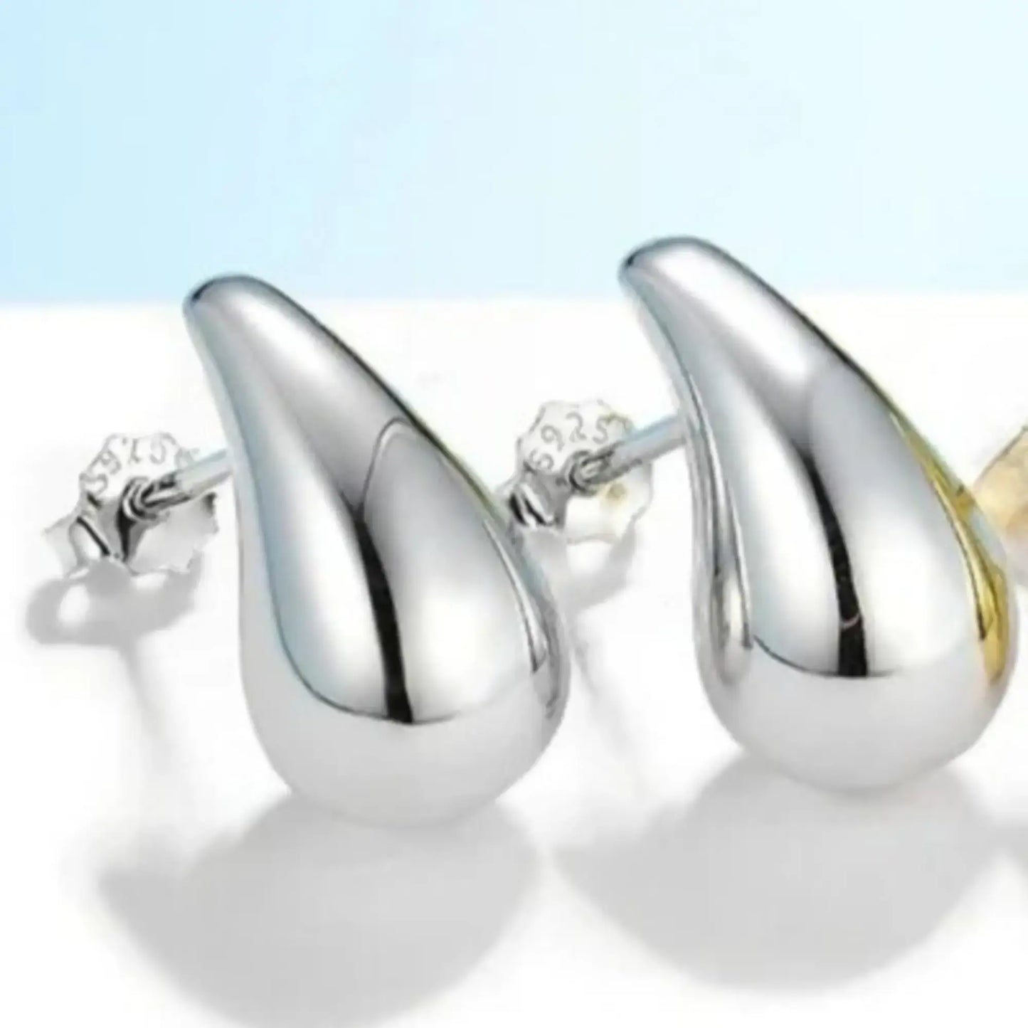 lightweight sterling silver teardrop earrings with clean contemporary design