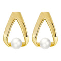 925 Sterling Silver Triangle Pearl Earrings – Freshwater Elegant Design
