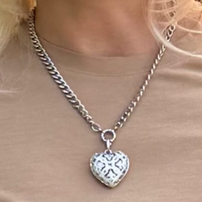 elegant sterling silver heart locket for women