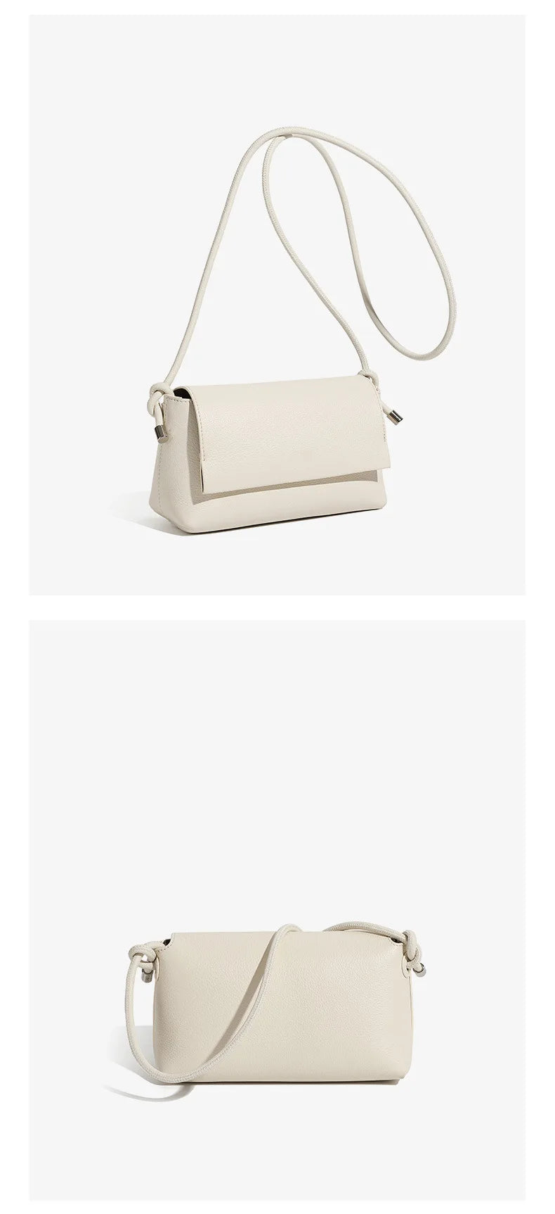 Elegant small leather crossbody handbag for women
