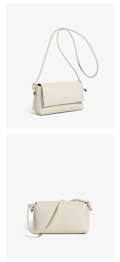 Elegant small leather crossbody handbag for women
