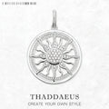 Vintage Sun Charm Pendant – 925 Silver with White Zircon Stone