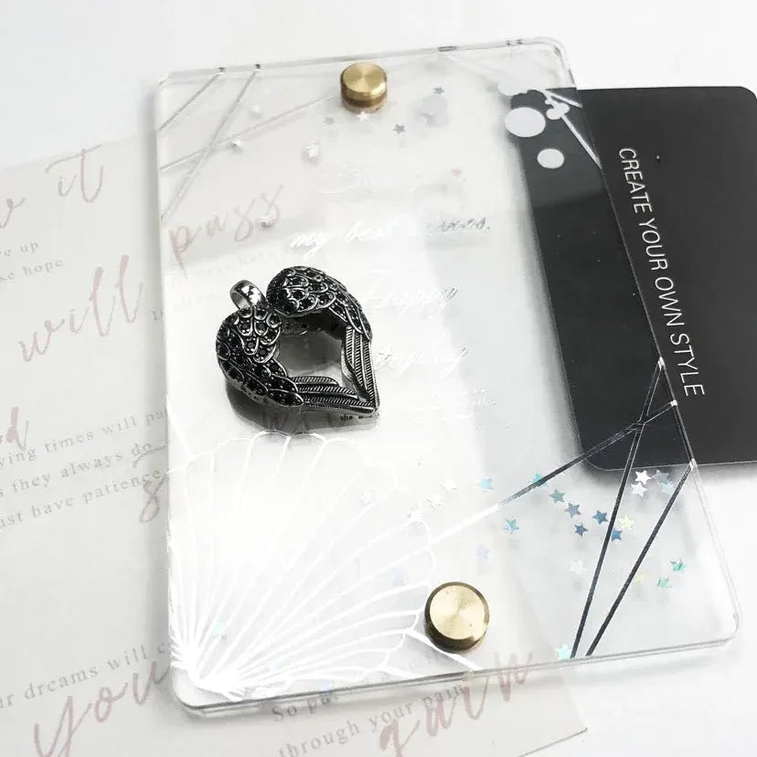 romantic angel wing heart pendant in 925 silver