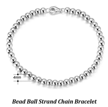italian silver ball bracelet detail
