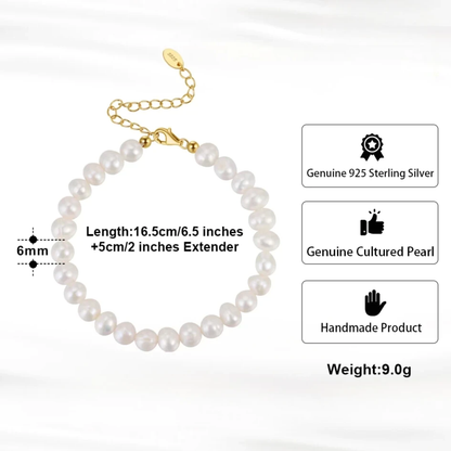 lightweight pearl bracelet adjustable for comfort