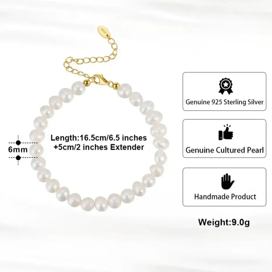 lightweight pearl bracelet adjustable for comfort