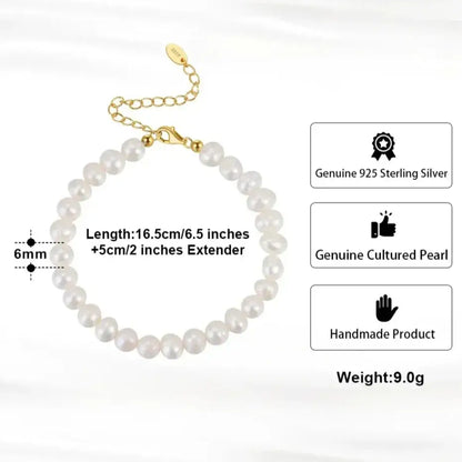 lightweight pearl bracelet adjustable for comfort