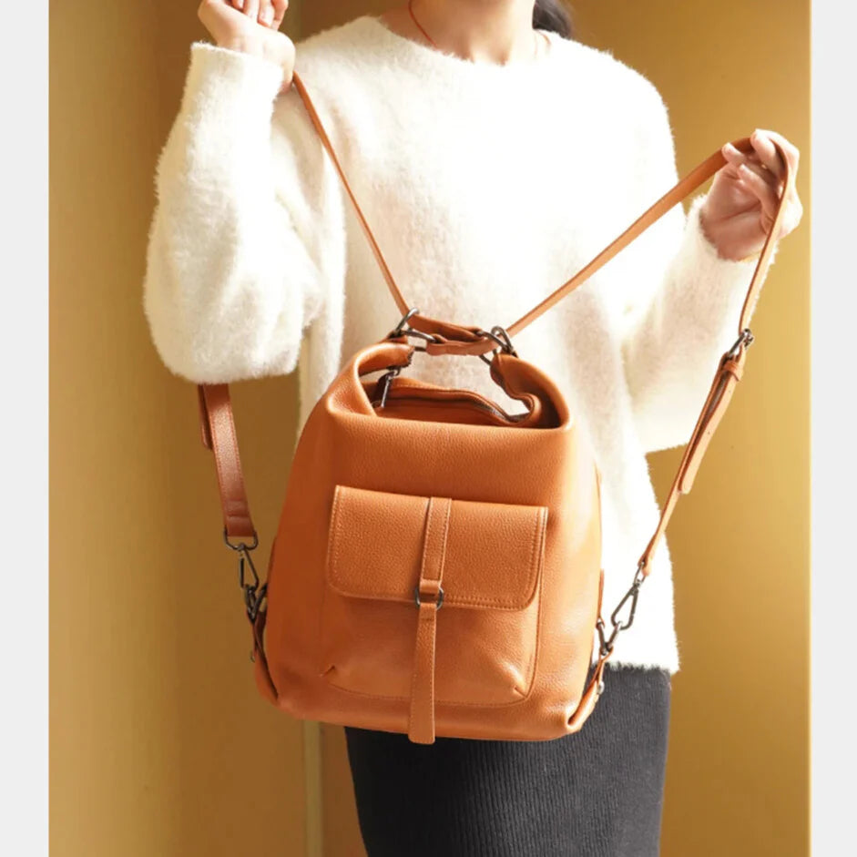 versaluxe brown exterior quick access slit pocket