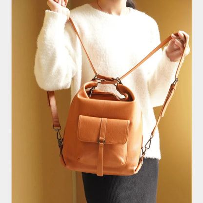 versaluxe brown convertible shoulder to backpack straps detail