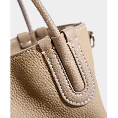 Belgravia Charm - Leather Bucket Bag - Elegantia