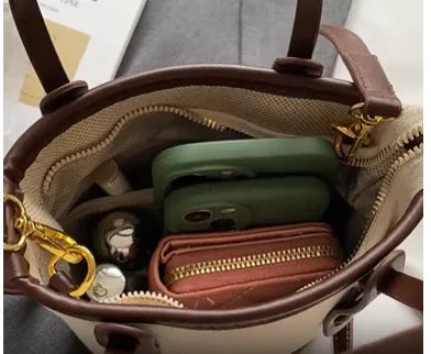 compact yet spacious canvas bucket brown