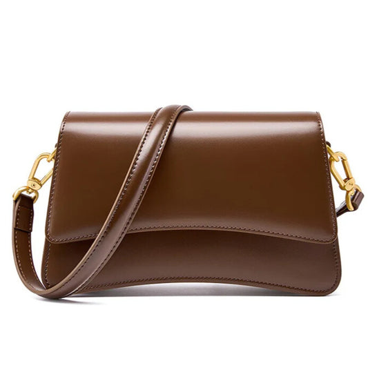 Brown genuine leather handbag – Celestia shoulder and crossbody bag