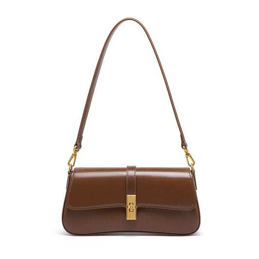 brown leather crossbody should bag for woman 