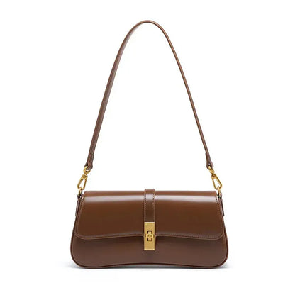 elise charming brown leather crossbody tote bag