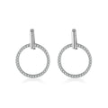 Classic Hoop Earrings – 925 Sterling Silver with 5A Clear Zircon Stones