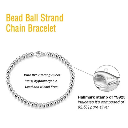 italian gold or silver ball bracelet detail